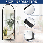 Black Arched Full Length Mirror, Leaning Against Wall Mirror - Image 7