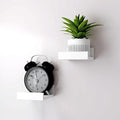 Small White Floating Shelves for Wall Decor, Wall Mounted Wood Shelf for Bedroom by Unknown