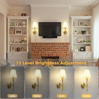DORESshop Battery Operated Wall Sconce Set of 2, Wall Light Wireless Easy to - Image 6