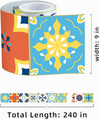 FLFK Wallpaper Border Tile Stickers Peel and Stick Wall Border - Image 2