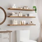 RALGEND Floating Shelves for Wall, 1.5" Thick Wall Shelf Set of 3 - Image 2
