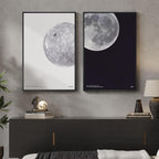 Large Framed Black and White Moon Wall Art, 2 Piece the Moon Canvas Art Prints - Image 3