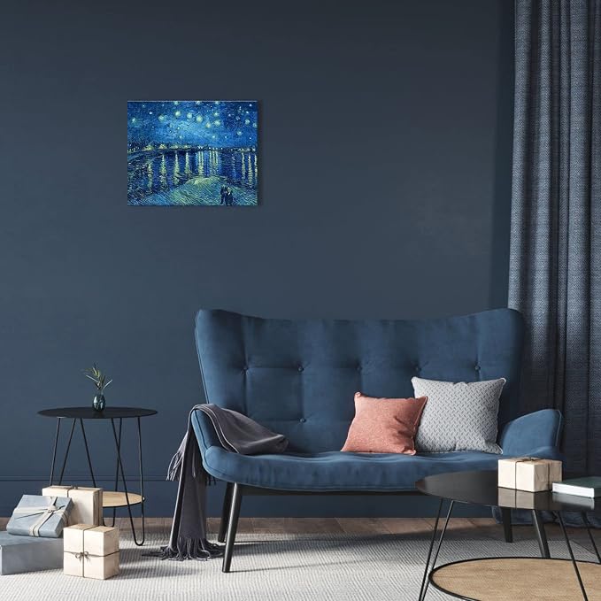 1 KINGO Van Gogh Canvas Wall Art: Starry Night over the Rhône Oil Painting - Image 5