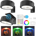 3 Pack Picture Lights for Wall, 13 RGB Color Rechargeable Battery Operated wall by Narotood