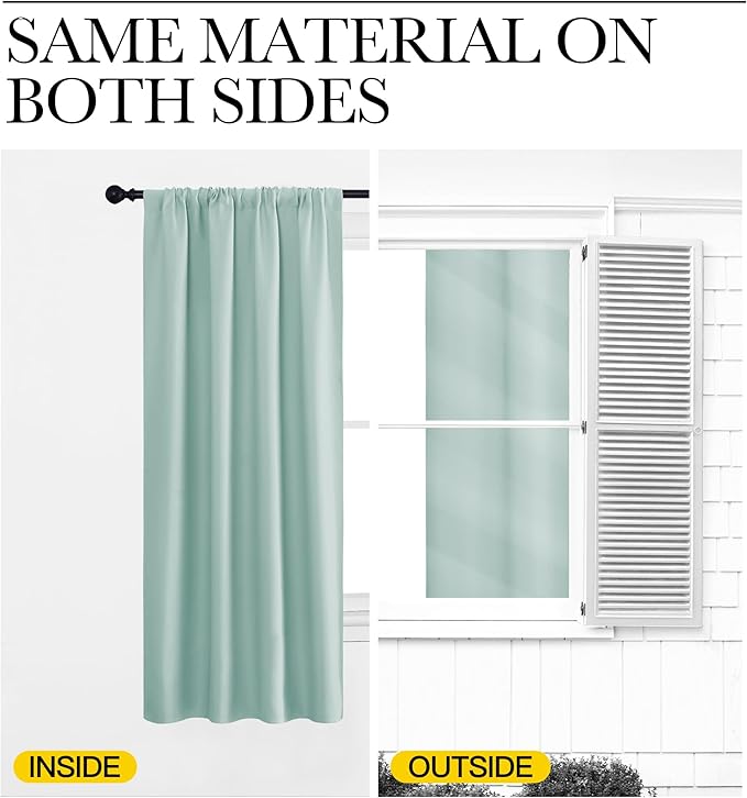 NICETOWN Blackout Curtains for Bedroom, Aqua Blue, 1 Pair, 62 by 63-inch - Image 5