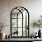 Dewfig Arched Window Wall Mirror, Vanity Mirrors - Image 9
