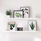 White Floating Shelves for Wall Decor, Long Wall Mounted Storage Shelf for by Unknown