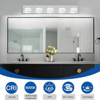 IZORRO LED Modern Bathroom Lights Fixtures, Chrome Acrylic Wall Lighting - Image 4