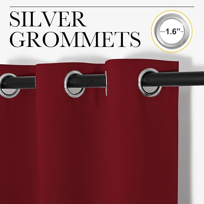 NICETOWN Burgundy Red Blackout Drapes - Image 2