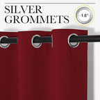 NICETOWN Burgundy Red Blackout Curtains 102 inches Length - Image 2