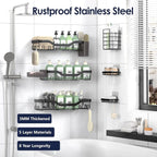 NESOMI Shower Caddy Adhesive Shower Organizer 8-Pack, Rustproof Stainless Steel - Image 5