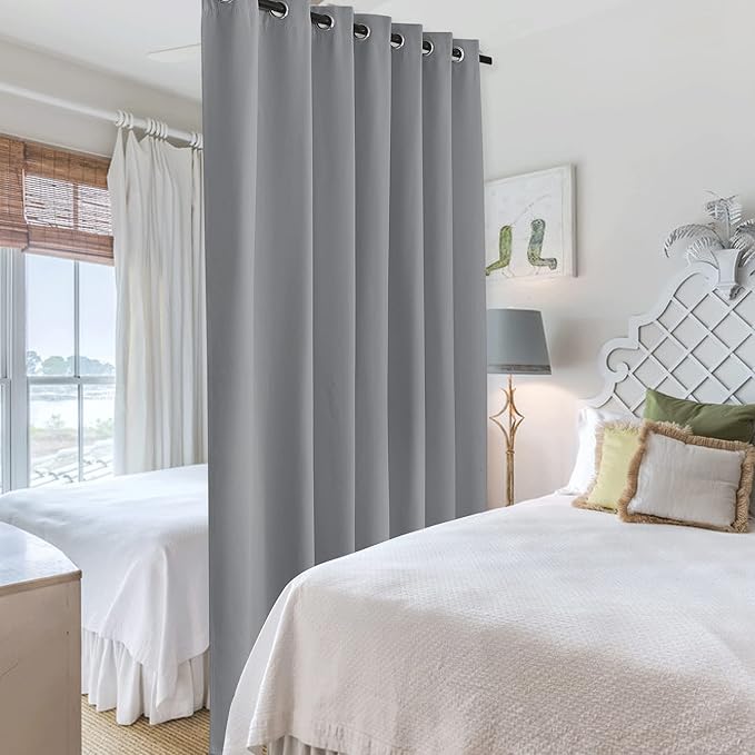 RYB HOME Portable Room Divider Curtains Energy Saving Noise Reducing Drapes - Image 4