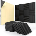 12 Pack Acoustic Panels Self-Adhesive, Acoustic Foam Wedges High Density by HEMRLY