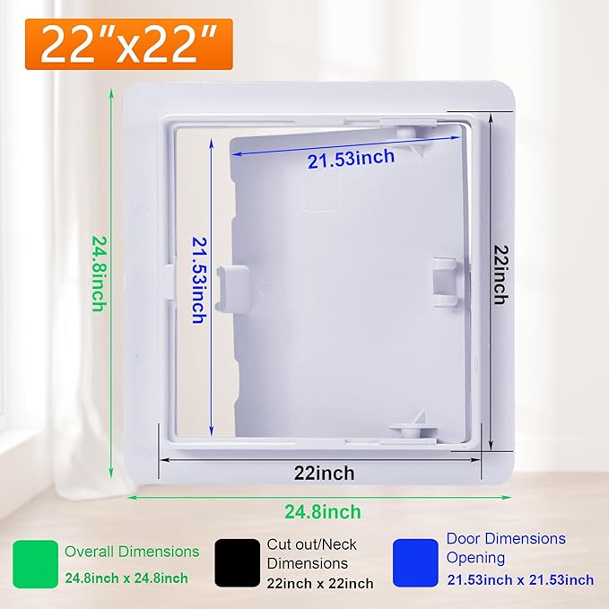 Suteck Plastic Access Panel for Drywall Ceiling 22 x 22 Inch Reinforced - Image 2
