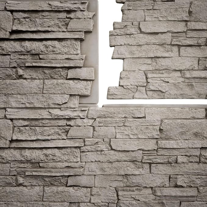 EverStone Acadia Ledge Faux Stone Panel, Desert Sand Color - Image 11