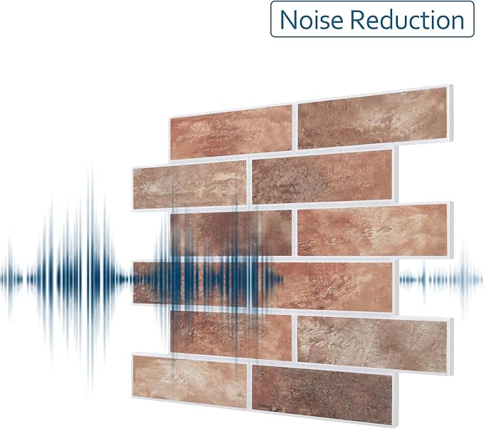 16-Pack 3D Faux Brick Acoustic Wall Panels, 11.8" x 11.8" PET Soundproof & - Image 4