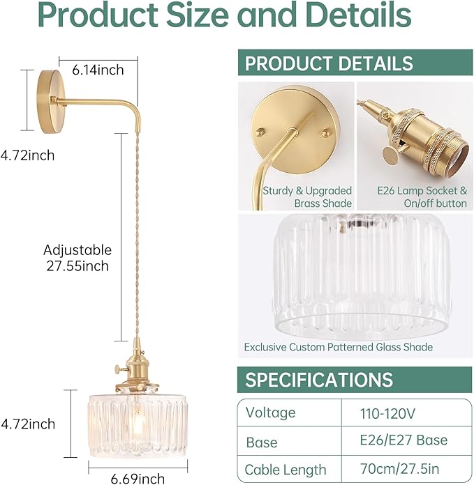 Shenmoyl Vintage Wall Sconce Wall Lamp - Image 3