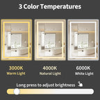 Koonmi 28"x20" LED Mirror for Bathroom, 90CRI Anti-Fog Vanity Mirror - Image 6