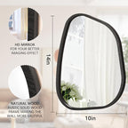 Irregular Wall Mirror Asymmetrical White Mirror Modern Wood Frame Unique Shape - Image 7