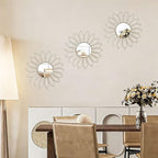 3 Pack Metal Mirrors for Wall Sunburst Wall Mirrors Home Décor Decorative - Image 3