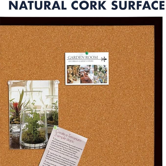 Quartet Cork Bulletin Board, Framed Corkboard, Message Board, Vision Board - Image 3