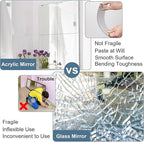 JUNEBRUSHS 4 Pack Self Adhesive Acrylic Mirror, 12X 12 Inch Mirror Tiles - Image 4