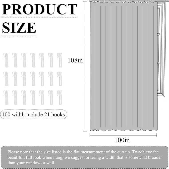 RYB HOME 100%Blackout Room Divider Curtain, Thermal Insulated & Privacy Assurd - Image 7