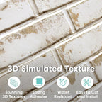 Commomy 3D Peel and Stick Brick, Ultralight Thin PVC Faux Brick Wall Panels - Image 2