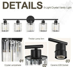 Crystal Bathroom Light Fixtures, Bathroom Lighting Fixtures Over Mirror - Image 4