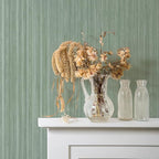 Tempaper Textured Metallic Sage Green Faux Grasscloth Removable Peel and Stick - Image 2