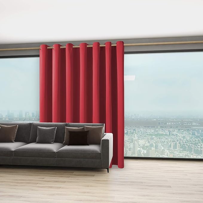 BONZER Extra Wide Room Divider Black Curtain Total Privacy Wall Room Darkening - Image 6