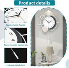 Large Decorative Wall Clock Silent Non-Ticking Quartz Battery Operated Pendulum - Image 5