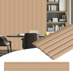 16-Pack 3D Soundproof Slat Wall Panels, Modern Faux Wood Wall Cladding by Unknown