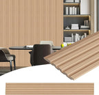 8-Pack 3D Slat Wall Panels — Soundproof Faux Wood Wall Panels by Unknown
