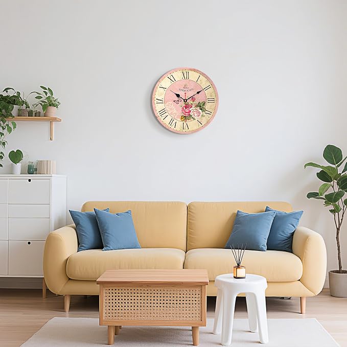 VIKMARI Home 14 Inch Battery Operated Silent Non-Ticking Vintage Wall Clock - Image 7