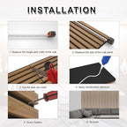 NeatiEase Wood Slat Wall Panels, 4-Piece 96" x 12.6", Soundproof & Noise - Image 6