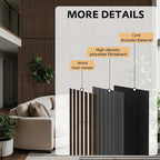 4 Pack Wood Panels for Wall, 106.3" × 11" Wood Slat Acoustic Panels for Wall - Image 4
