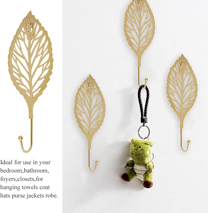 MOROBOR 4Pcs Decorative Leaves Iron Hooks - Image 5