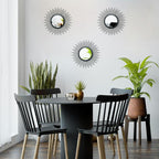 3 Set Sunburst Mirrors for Wall Decorative Metal Mirrors Small Mirror Sets - Image 4