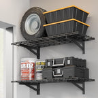 Jusgym 2 Pack Heavy Duty Garage Wall Shelving Set, Wall Mounted Garage Shelves by Jusgym