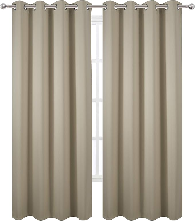 LEMOMO Beige Thermal Blackout Curtains/52 x 95 Inch/Set of 2 Panels Room - Image 2