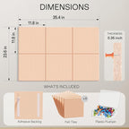 MaxGear Large Cork Board for Wall 36" x 24", Peach Beige Bulletin Board - Image 2