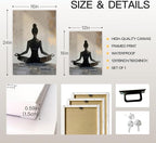 GELDSTEI Framed Zen Wall Art, Modern Yoga Girl Canvas Painting, Tranquil - Image 7