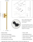 KDG Cordless Wall Sconces Set of 2, Wireless 5200mAh Rechargeable Battery - Image 5