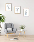 HesenDot Framed Blue Floral Canvas Wall Art, Minimalist Botanical Wall Art Decor - Image 7