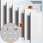 PBHEPJ 6 Pcs Metal Pegboard Panels, Heavy Duty Peg Boards - Image 3