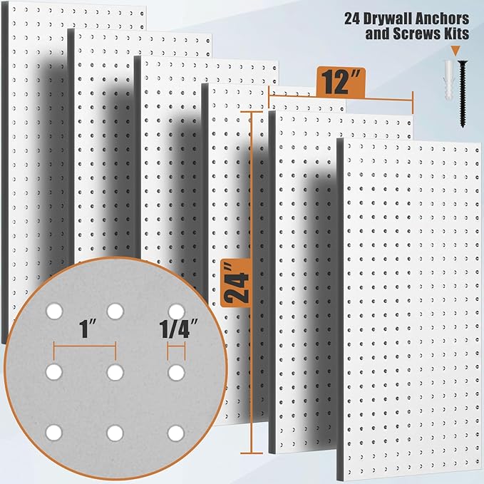 PBHEPJ 6 Pcs Metal Pegboard Panels, Heavy Duty Peg Boards - Image 3