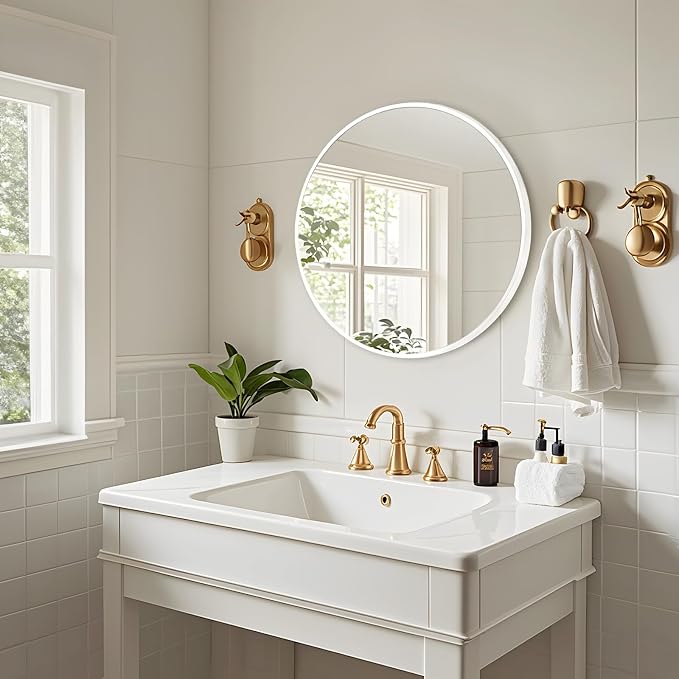 Fabuday White Round Mirror for Wall 20 inch - Image 3