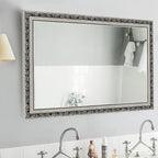 HA Bathroom Mirrors 40x24 Inch for Wall, Rectangle Silver Frame Wall Mounted by Unknown
