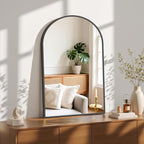 Sweetcrispy 24"x36" Arch Black Bathroom Wall Mirror, Metal Frame Vanity Mirror - Image 5